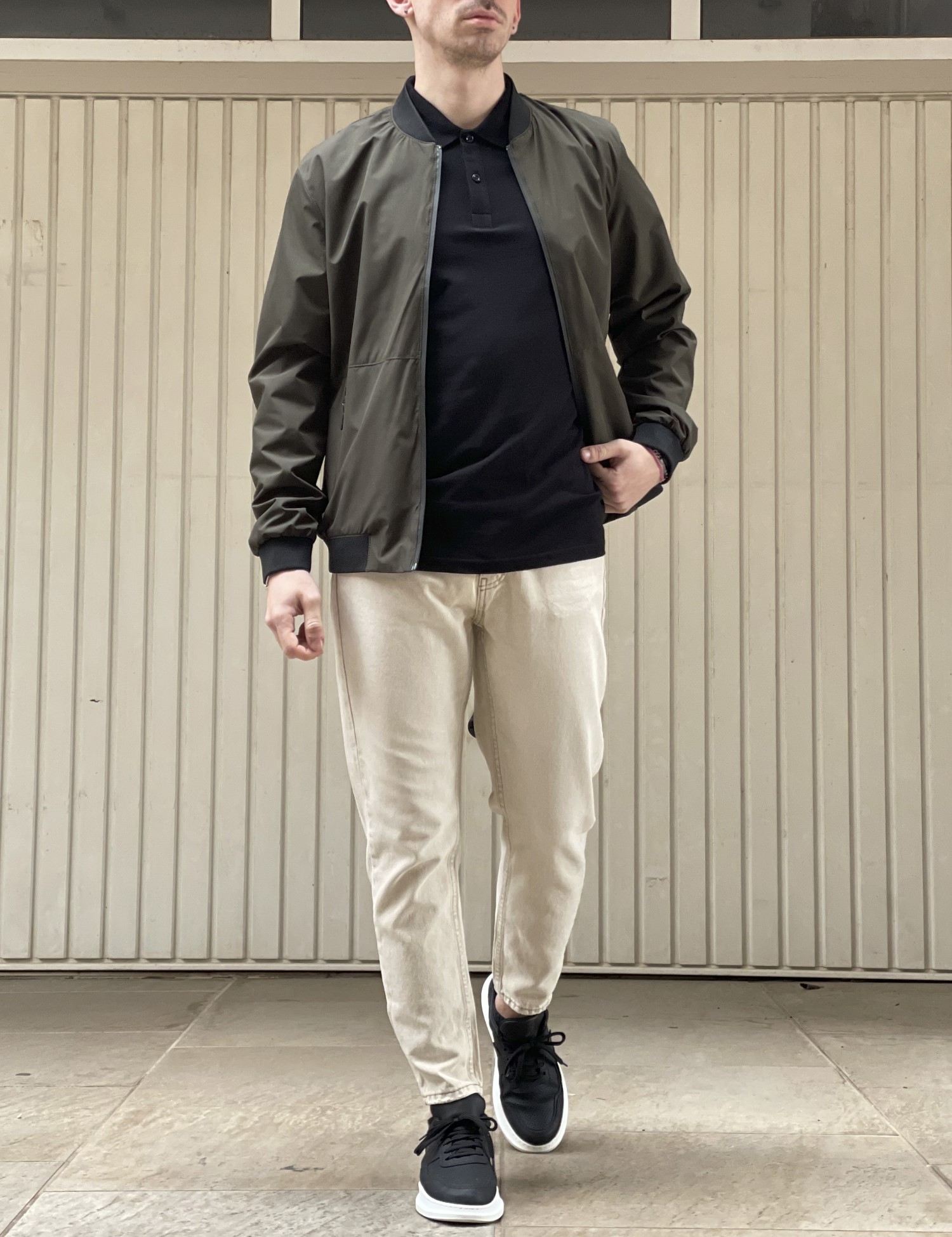 Ανδρικό χακί ελαφρύ Bomber Jacket WS2803S φωτογραφία